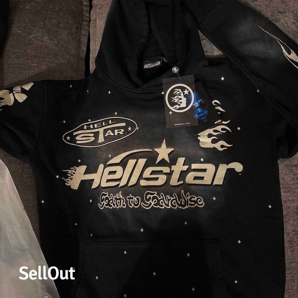 Hellstar "Path to Paradise" Black Graphic Hoodie Unisex Medium